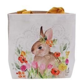 Easter Baskets, Buckets, Accessories - Canvas Bag - Floral Bunny 5523
