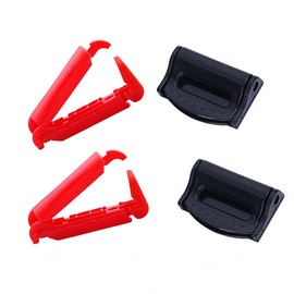 Crazy Bean Seat Belt Fastener Car Seat Belt Adjuster Clip Non-Slip Car Belt Clips Combination 2 Pairs Red + Black