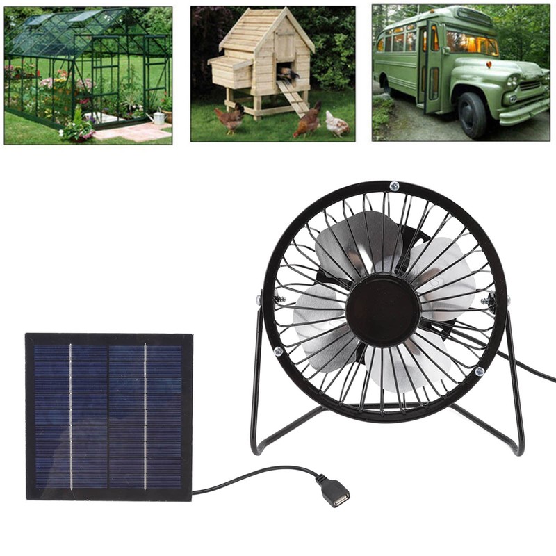 Natudeco USB-Solar-Ventilator, Solarbetriebener Lüfter, Tragbarer Mini-Ventilator Mit Photovoltaik-Solarpanel Für Camping,