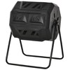 YLIEHS Efficient Dual Chamber Tumbling Compost Bin for Outdoor Use,