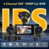 WiFi 360° Dash Cam Front and Rear Inside,4 Channel 3"