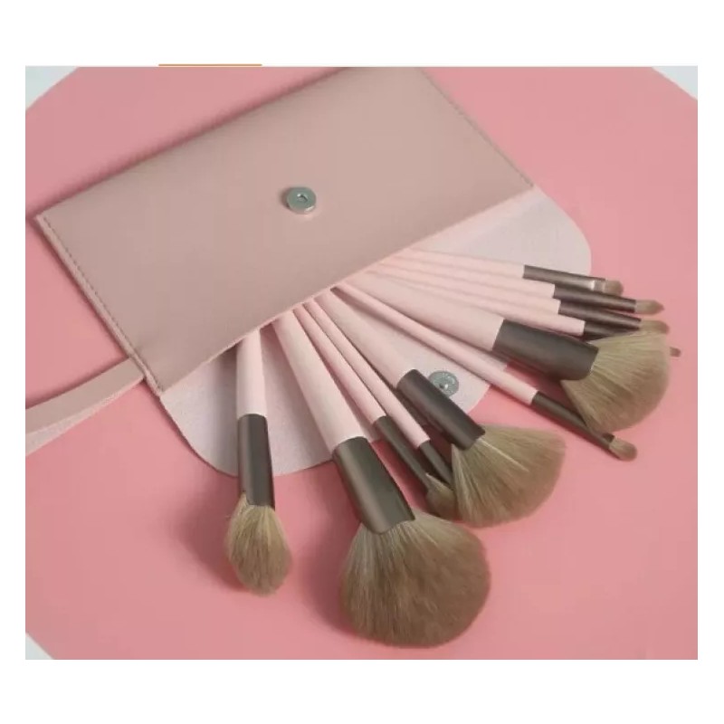 Bonita Cosméticos Brochas Maquillaje Profesional Rostro Y Ojos Rosa 11