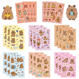 24 Sheets Make Your Own Capybara Stickers for Girls Boys Cute Cartoon Animals Stickers for Kids Toddlers, Preschool Children Crafts Party Favor, Rewards, Art Craft, Birthday Gift (Capybara)