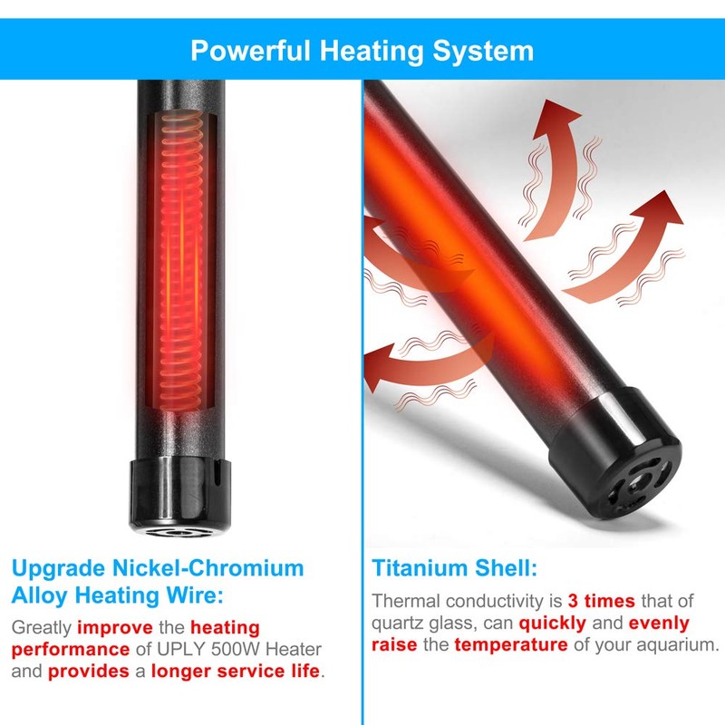 500W Aquarium Heater Submersible 500 Watt Titanium Fish Tank Heater