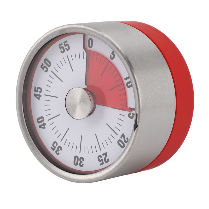 Mechanical Countdown Timer 60 Minute Magnetic Stainless Steel Visual Kitchen