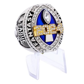 guancrown Fantasy Football Championship 2024 Ring Award Prize Sports Winner FFL Champion Ring (ring with stand, size 13)