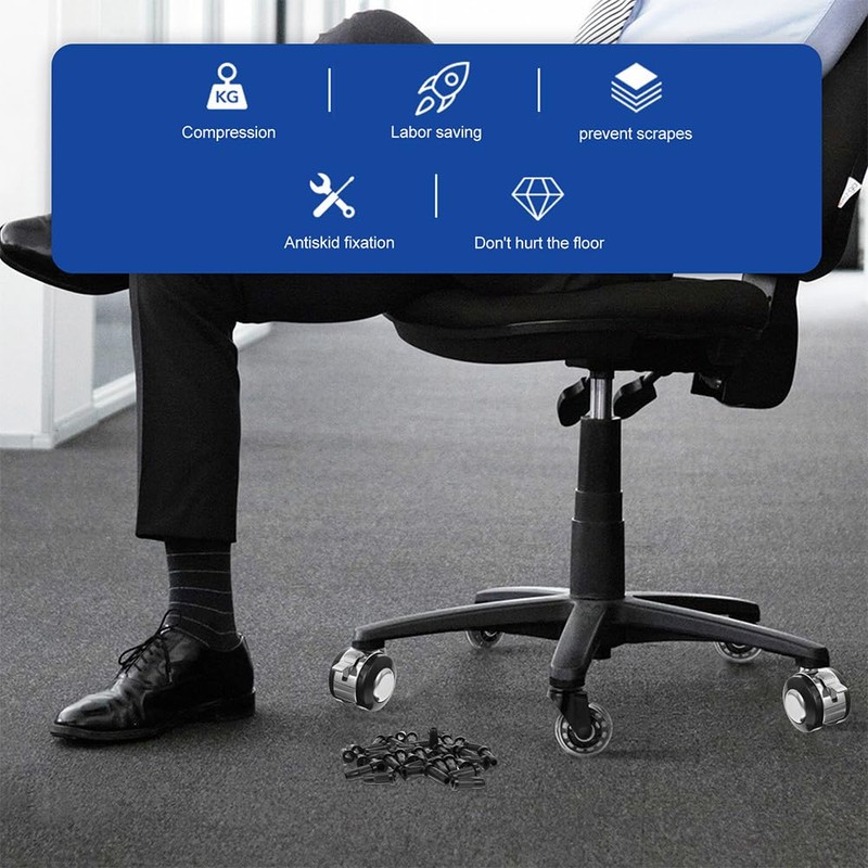 MAGICLULU 25pcs Universal Chair Cover Rolling Chair Protector Caps Caster