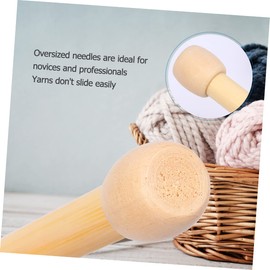 TEHAUX Knitting Needles 1 Pair Knitting Needle Knitting Kit Kids Kits Wooden Knitting Tools Coarse Wool Knitted Suit Child