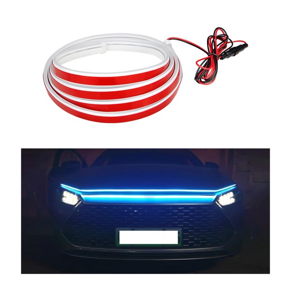 Dickno 71'' Car Hood Light Strip, Flexible Dynamic Daytime Running