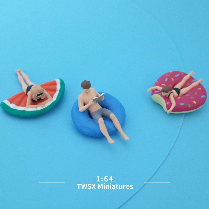 3pcs Pool Queue Models 1:64 Scale for Macro Photography