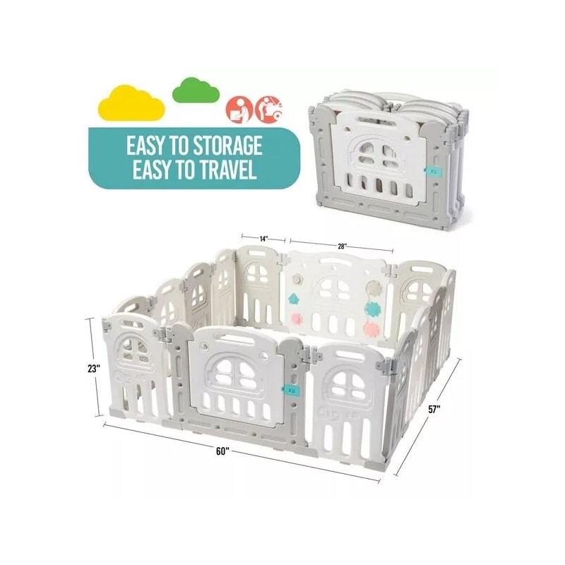 Play22 Foldable Baby Playpen 14 Panel - Kids Safety Activity