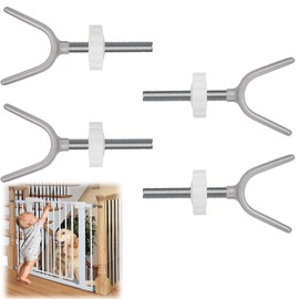 Y-shaped adapter for baby gate, pressure screws children's guard, pressure screws M10 stair safety gate screws replacement screw for extension of the stair gate, front door - white, pack of 4