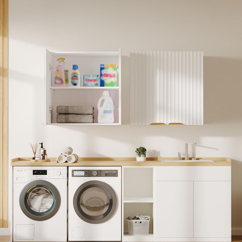 ChooChoo Bathroom Wall Cabinet, Kitchen Storage Cupboard Cabinet with 2