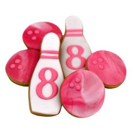 1 Dz. Bowling Cookies (6 Bags, each with 2 Cookies) Birthday Themed Party Favors or Gift!