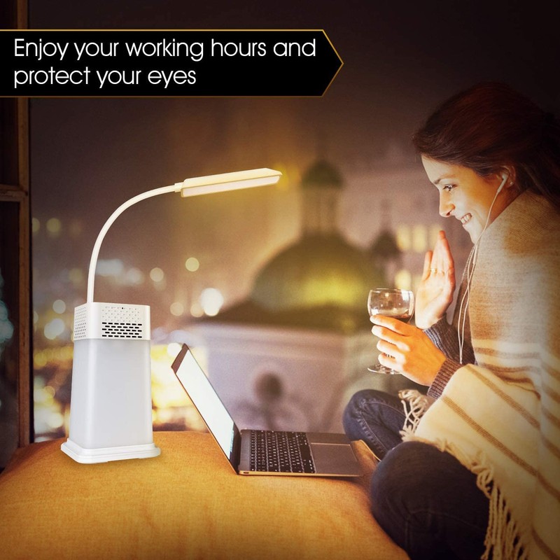 AGM LED Bedside Lamp, 1200 mAh Night Light with Bluetooth