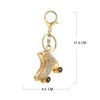 Skates Rhinestone Keychain,Shoe Gold Sparkling Charm Keychain Pendant (Gold)