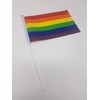 Mini Handheld Flags with Waving Sticks [Rainbow, Pack of 1]