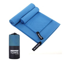 Tuechilles Microfibe Sports Towels Quick Dry Towel Lightweight Microfiber Travel Towels w/Bag - Fast Drying Towel Set, for Beach, Gym, Sports, Yoga & Swim Use, Blue 16x32 inch(1Pcs)