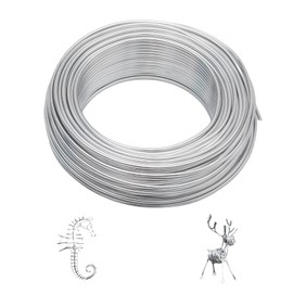 JAKOUE 12 Gauge (2mm) Silver Craft Wire for Sculpting，100ft（30m） Aluminum Wire for Sculpting Armature Wire Silver DIY Bendable Craft Wire
