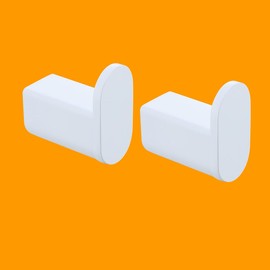 RANDOM White Towel Hooks for Bathrooms Wall Mount Shower Hooks Round Coat Hook Heavy Duty Robe Hook Stainless Steel,2 Packs.96026-8MW