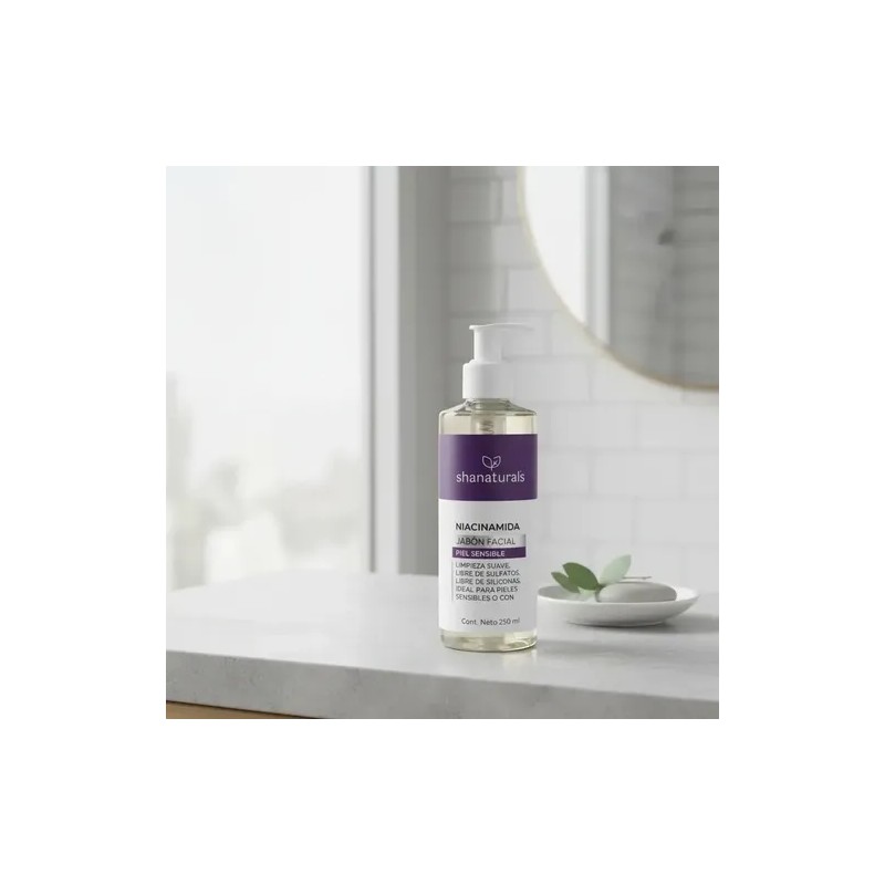 Jabón Facial Niacinamida Shanaturals Piel Sensible 250ml Normal A Sensible
