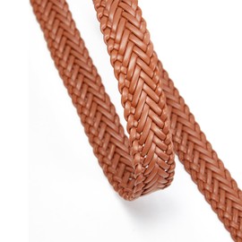 YooAi - Cinturones tejidos para mujer, cinturón de piel trenzado, ancho de moda, bohemio, cinturón de cintura para vestidos, jeans, Marrón, M: Fit Waist 32"-35"