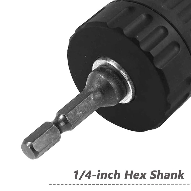 Mesee 0.8-10mm Keyless Drill Chuck Adapter 3/8-24UNF Mount Thread Impact