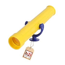 h2i Telescopic Play Tower & Playhouse, Children's Telescope Made of Weatherproof Plastic, No Optical Magnification, Children's Telescope, Play Tower Accessories, Yellow