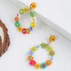 Boho Beaded Hoop Earrings for Women Trendy Boho Jewelry,Bohemian Flower