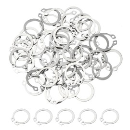 PATIKIL 17.5mm OD External Retaining Rings, 50 Pcs C-Clip Retaining Shaft Snap Rings 304 Stainless Steel External Circlip for Automobile Valve Equipment Bearings