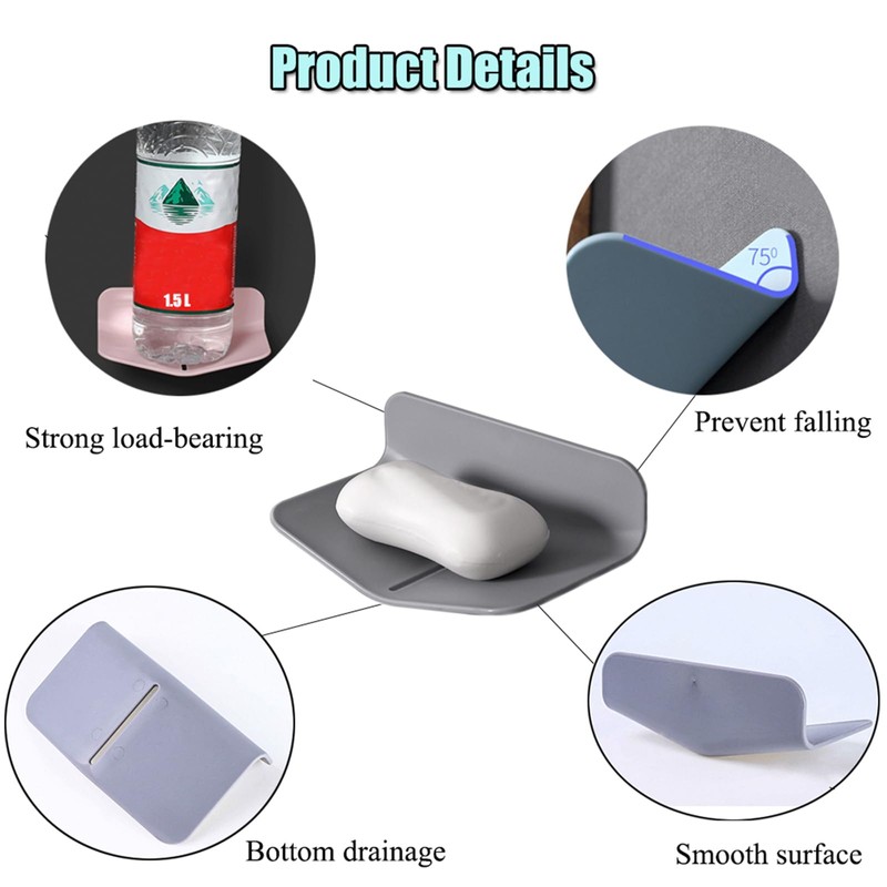 Self-draining Shower Soap Holder for Soap or Sponge, No Drilling