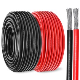 6 Gauge Marine Wire Tinned Copper Boat Cable, Standard USA OFC Oxygen Free Copper Wire for Automotive Boat Speakers Solar Outdoors (6 Gauge 10FT Red+10FT Black)