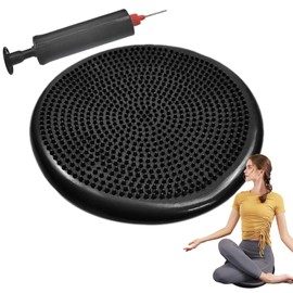 Balance Disc - Wobble Cushion for Core Muscle Engagement & Stability Workout ? Wiggle Seat for Sensory Kids, Physical Therapies and Posture Improvement ? Includes Pump for Effortless Inflation