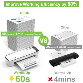 Laminator Machine with Laminating Sheets A4 Portable Thermal Lamination 9-Inch Laminate for Personal Office School Home Use, 6 in 1 Laminater Quick Warm Up Never Jam