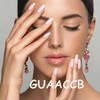 Almond Press on Nails Pink Chrome Fake Nails Glossy Pearl