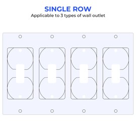 Outlet Insulators Draft Sealers, Electric Insulation Switch Socket Cover Pads EVA Foam Replacement Energy Saving Universal Gasket Plates for Wall, Light (White, Quadruple（5 Pack)