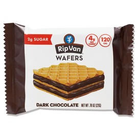 Rip Van Dark Chocolate Wafers – 24 Individually Wrapped Snacks | Low Sugar, Vegan & Non-GMO | High Fiber, Low Carb, 0.78 oz Each