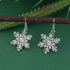 Snowflake Pierced Hook Dangle Earrings for Women Crystal Snowflake Sparkly