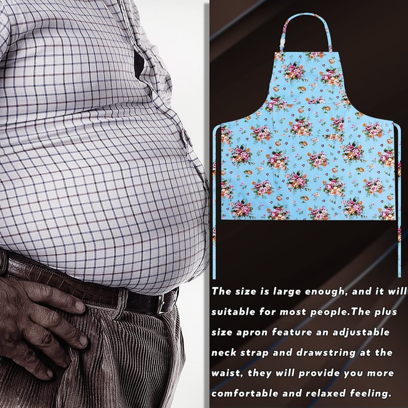 LOLOMLO Oversize Canvas Cotton Apron, Extra Large Aprons with Long