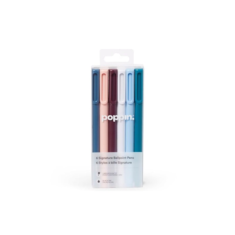 Poppin Signature Ballpoint Pens, Professional Office Pens, Medium Point 1mm,