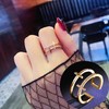 Gold Plated Adjustable Rings,Double Row Cross Rings with Sparkling Cubic