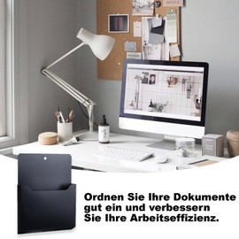 Magnetic File Holder, 2 Pieces Magnetic Paper Holder, Document Holder, A4 Papers, Letter Holder, Magnet, Organiser, Magnetic Newspaper Holder Wall, for Whiteboards, Fridge, Black