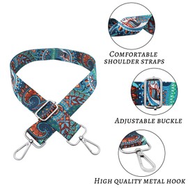 WisePoint Purse Strap, Guitar Strap for Purses Crossbody, Wide Shoulder Strap Crossbody Purse Strap, Adjustable Bag Strap (blue)