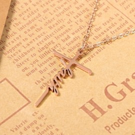 SANNYRA Pray Necklace for Women - Stainless Steel Necklaces for Womens - Inspirational Pendant Gift for Her