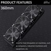 DIYhz Water Cooling Computer Radiator, 12 Pipe Aluminum Heat Exchanger