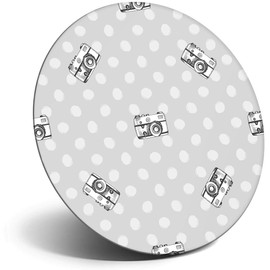 Destination Vinyl ltd Magnet for Refrigerator, Fridge BW - Polka Dot Camera Photography for Office, Cabinet and Whiteboard, Magnetic Stickers, 35707