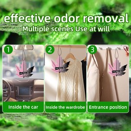 Lucky Maple Leaf Car Air Freshener,Long Lasting Air Freshener for Auto and Home,Up to 30 Days Refresher Odor Eliminator-Black Pink 6 Pack