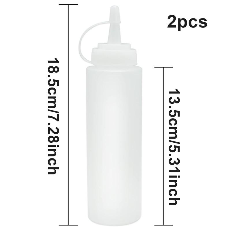 SZXMDKH 8oz Food Grade Reusable Plastic Squeeze Condiment Bottles with
