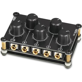 Little Bear MC5 Mini Portable Stereo 4 Channel Audio Mixer Passive Live Studio Console Recording Low Noise (No Power Needed)