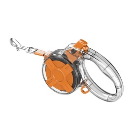Retractable Dog Lead 4M / 13ft – Reflective Nylon Tape, One-Hand Brake & Lock, Transparent ABS Handle, Strong Alloy Clip – For Small & Medium Dogs up to 20kg (ORANGE)